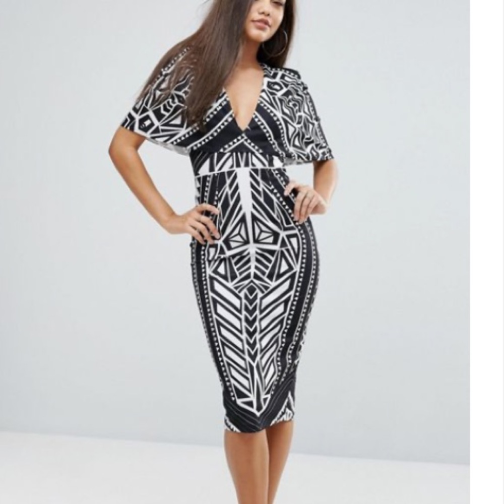 Cape midi dress